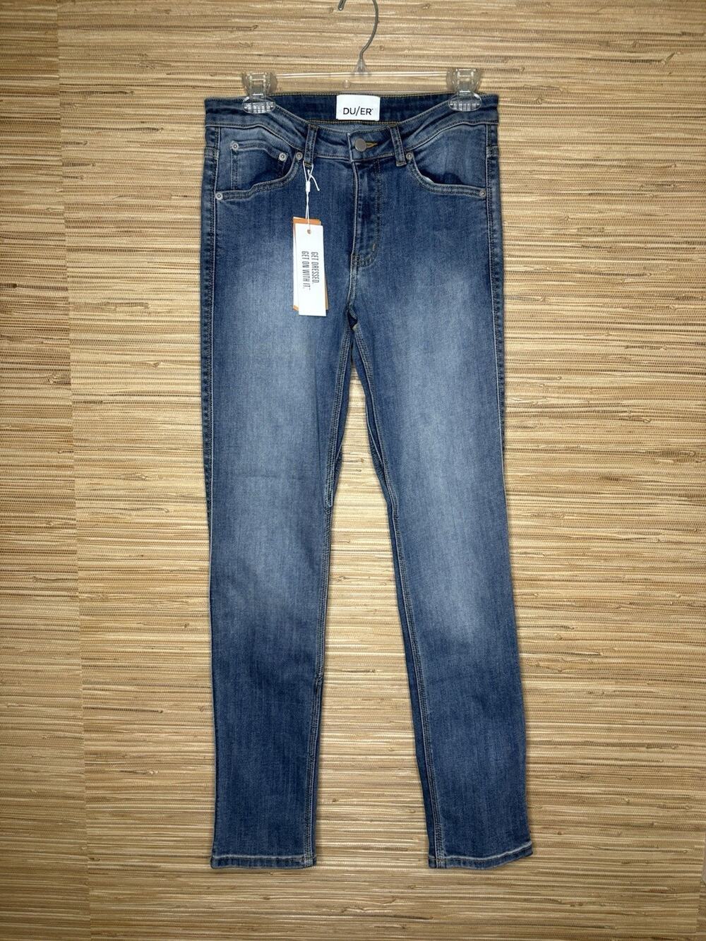 NWT DUER Performance Denim Slim Straight Jeans 32” Sz 27